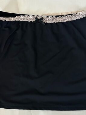 Edikted Black Chemise with Cream Lace Trim